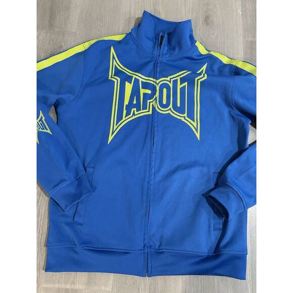 Tapout Full Zip Track Jacket Blue Spell Out Sweatshirt - Men's Size XL - Picture 7 of 16